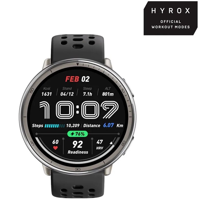 Amazfit Active 2 Smart Watch 44 mm Zwart – slanke smartwatch met GPS en AMOLED-display