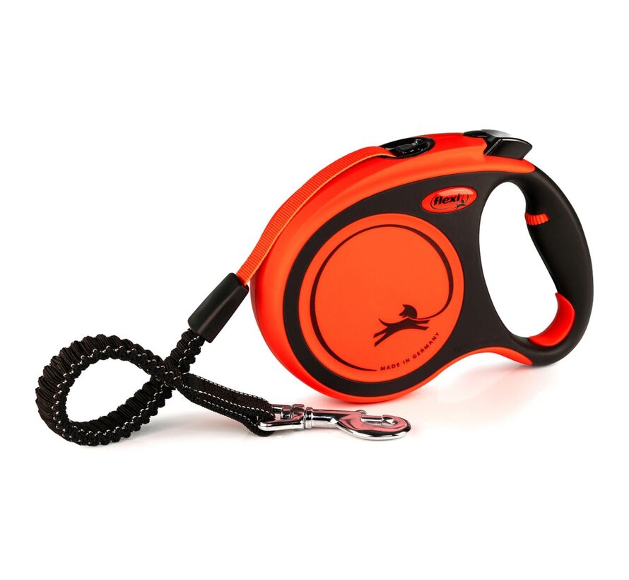 Flexi Rollijn Xtreme Tape hondenriem 5 m Oranje/Zwart maat L tot 65 kg
