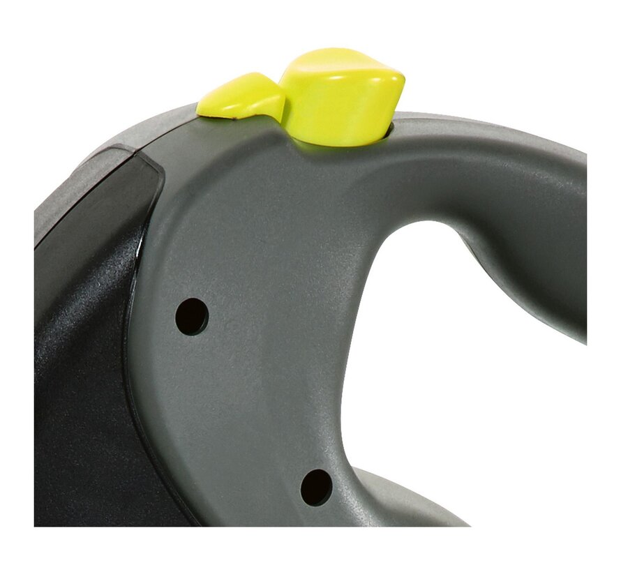 Flexi Rollijn Giant Tape Profession hondenriem 10 m zwart/neon geel maat L voor grote en krachtige honden