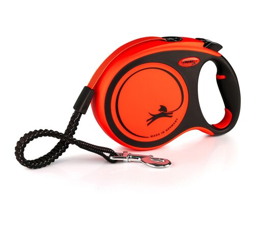 Flexi Flexi Rollijn Xtreme Tape hondenriem 8 m oranje/zwart maat L voor honden tot 65 kg