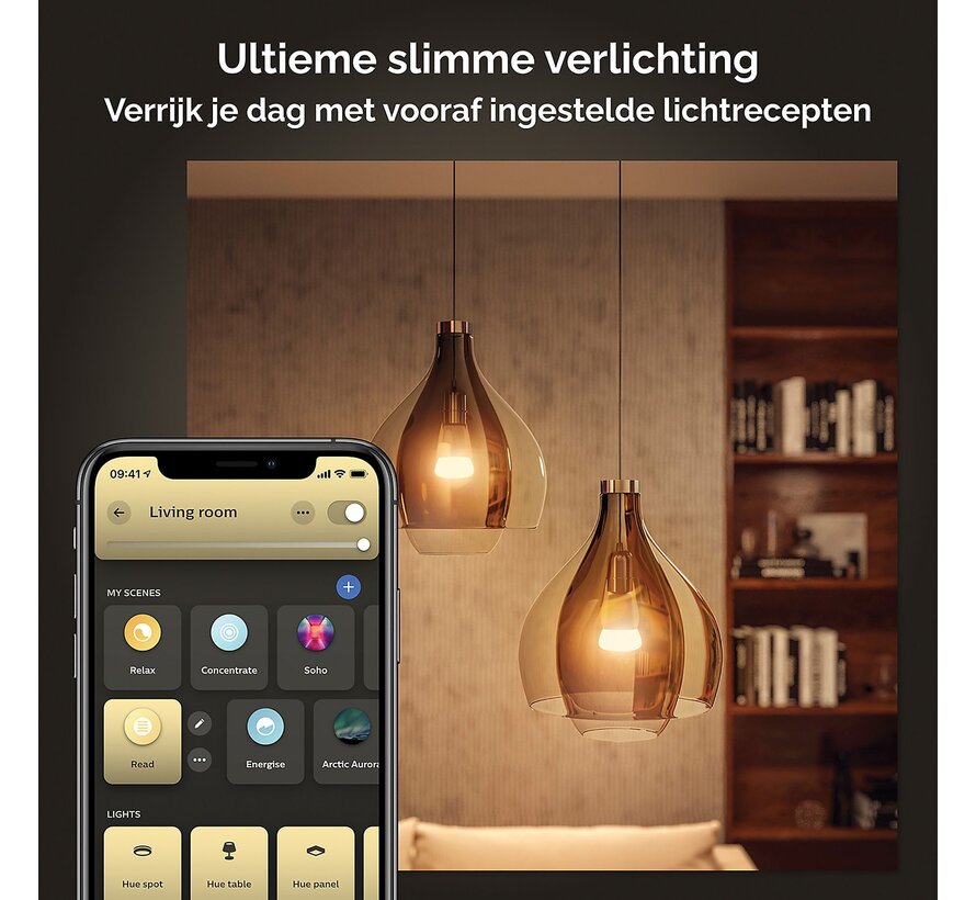 Philips Hue Starterkit E27 White Ambiance 1100 lumen (3 lampen, Bridge en Dimmer Switch)