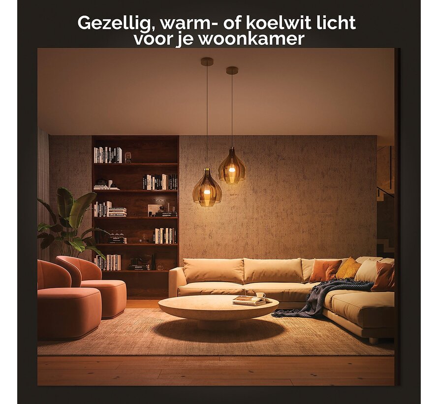 Philips Hue Starterkit E27 White Ambiance 1100 lumen (3 lampen, Bridge en Dimmer Switch)