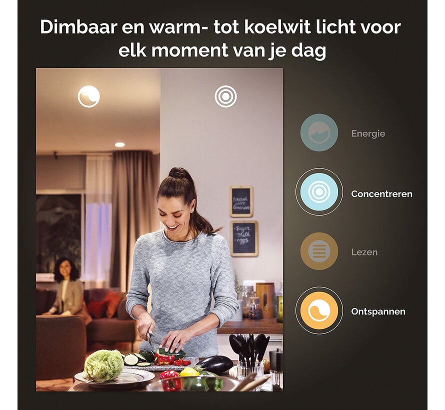 Philips Hue Starterkit E27 White Ambiance 1100 lumen (3 lampen, Bridge en Dimmer Switch)