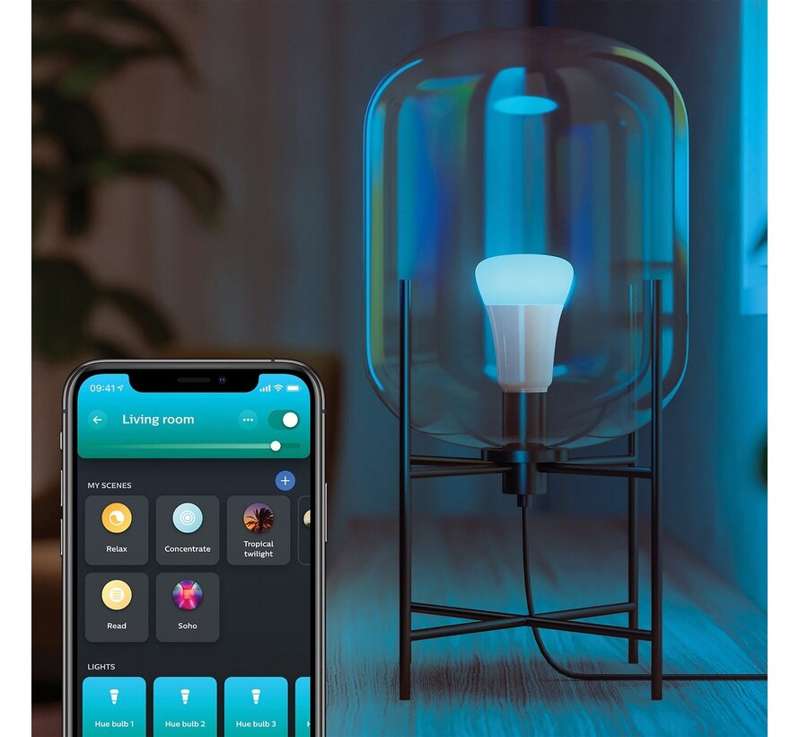 Philips Hue White and Color Ambiance E27 800 lumen Bluetooth 3-pack slimme E27-lampen