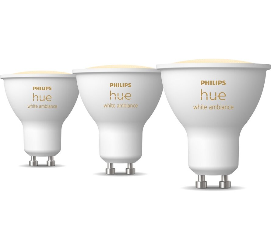 Philips Hue White Ambiance GU10 Bluetooth slimme spots 3-pack