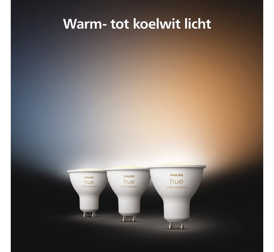 Philips Hue White Ambiance GU10 Bluetooth slimme spots 3-pack