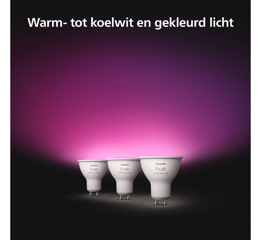 Philips Hue White and Color Ambiance GU10 Bluetooth slimme spots 3-pack