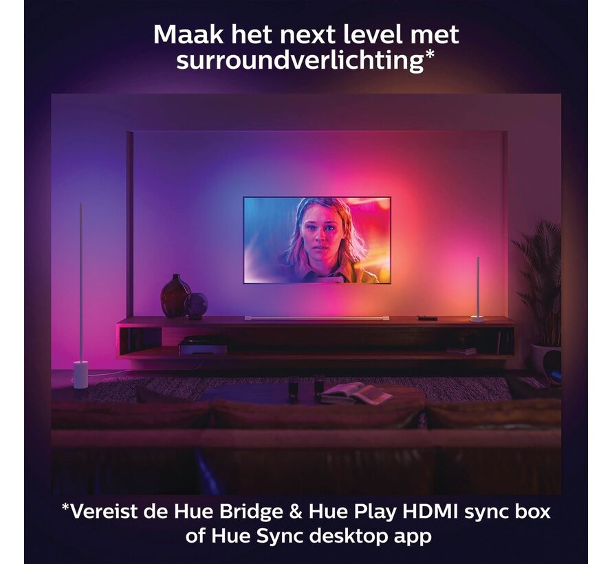 Philips Hue Gradient Signe Tafellamp White & Color Ambiance (Wit) - slimme verlichting met uitgebreide app-bediening en integratie