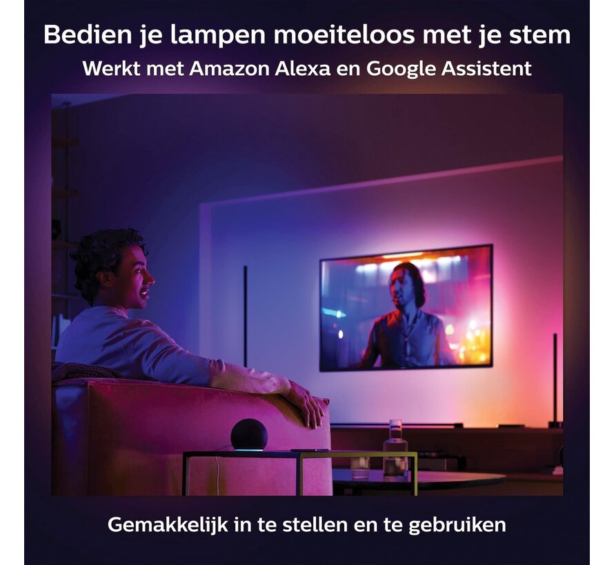 Philips Hue Gradient Signe Tafellamp White & Color Ambiance (Wit) - slimme verlichting met uitgebreide app-bediening en integratie