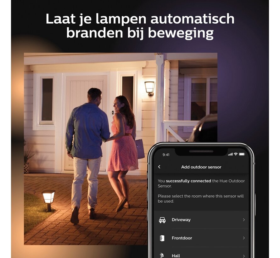 Philips Hue Outdoor buitensensor - slimme verlichting met uitgebreide app-bediening en integratie