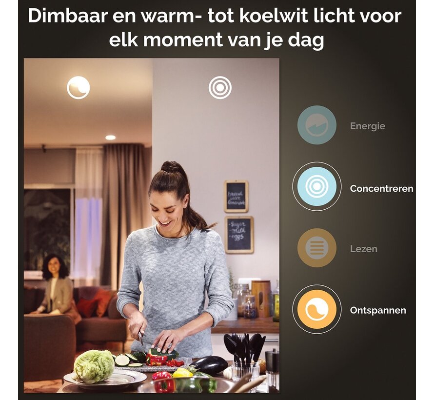 Philips Hue White Ambiance LED opbouwspot Runner 3-lichts zwart met dimmer - slimme verlichting met uitgebreide app-bediening en integratie