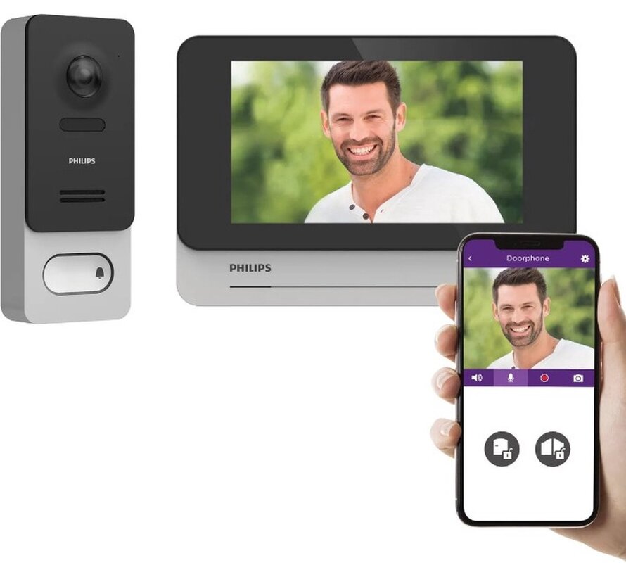Philips WelcomeEye Wireless Wi-Fi deurbel met camera - videodeurbel en intercomsysteem voor veilige toegang