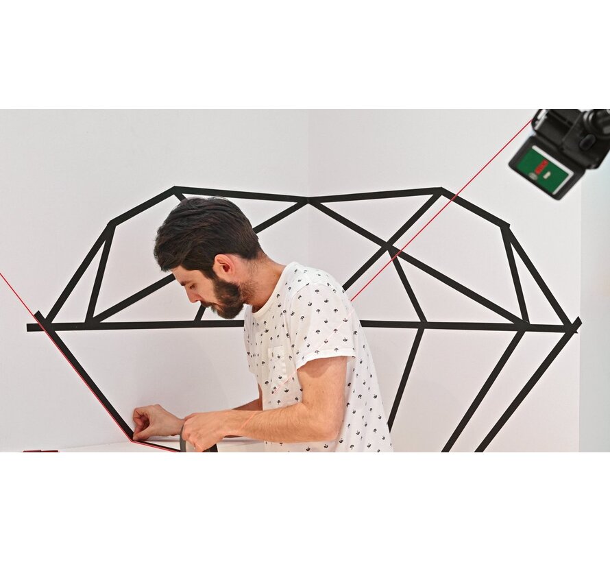 Bosch Quigo III kruislijnlaser 10 m zelfnivellerend met MM2 klem en AAA batterijen