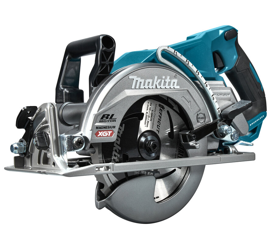 Makita RS001GM101 XGT 40V Max accu cirkelzaag 185 mm met ADT, soft start en elektrische rem, incl. BL4040 4.0Ah accu, DC40RA snellader en Efficut zaagblad (in doos)
