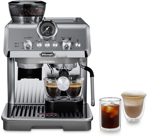 DeLonghi La Specialista Arte Evo EC9255 zilveren espressomachine met ingebouwde bonenmaler, Cold Brew functie, 15 bar pomp, 3 temperatuurprofielen en barista kit