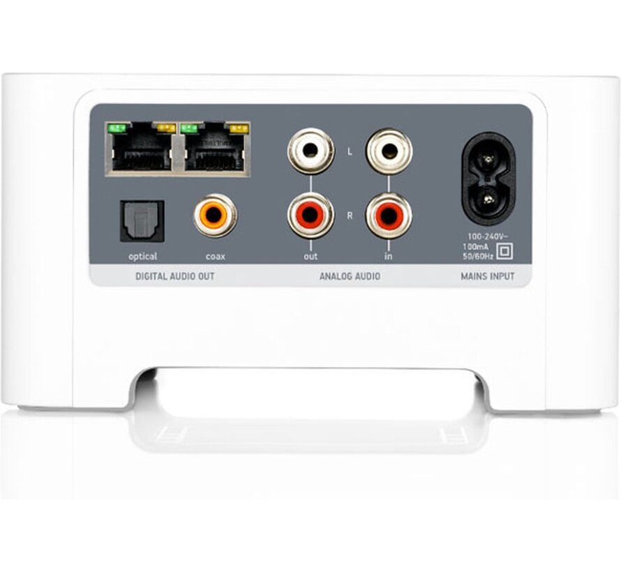 Refurbished Sonos CONNECT Gen2 (S2) audio streamer met line-in, RCA line-out en optisch/coax digitaal voor multiroom streaming