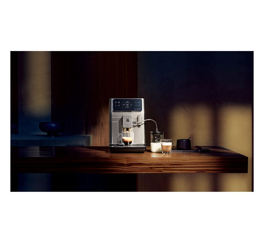 WMF CP813D Perfection 660 volautomatische koffiemachine met touchscreen, One Touch Milk, stille conische molen en RVS design