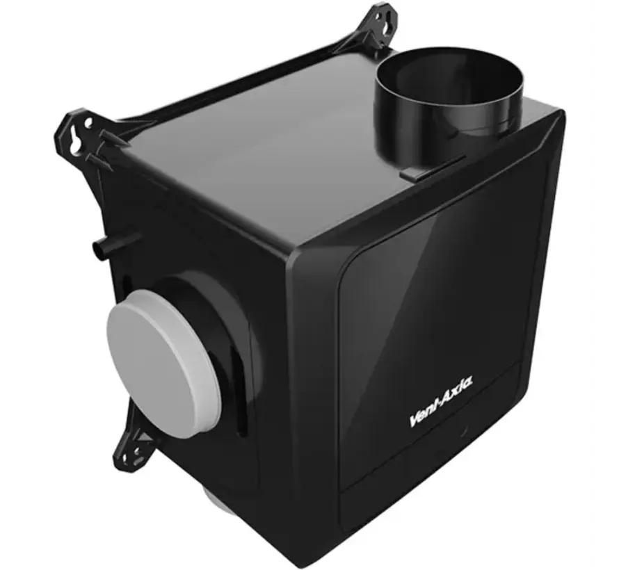 Vent-Axia Multihome BEP basis ventilatiebox 300 m3/h met interne vochtsensor, EC motor, traploze 0-10V regeling, 4x 125 mm kanaalaansluitingen en euro stekker