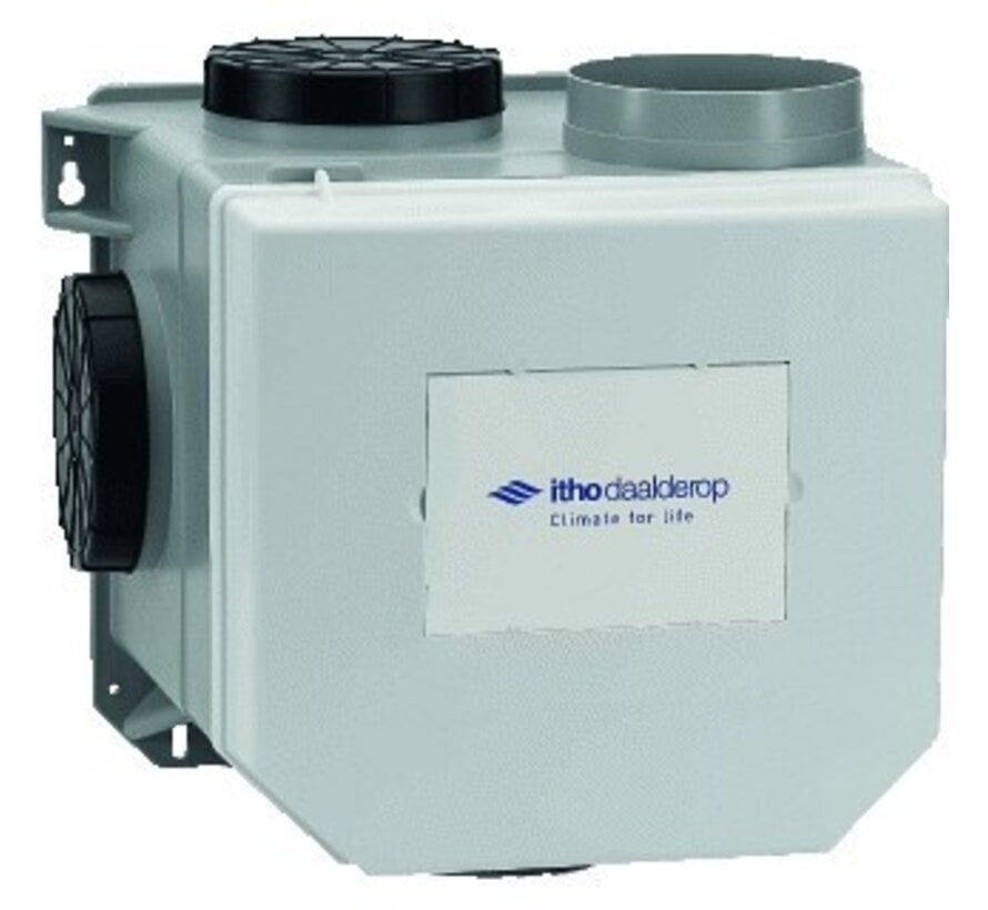 Itho Daalderop CVE-S ECO SE ventilatiebox met vochtsensor - 375 m3/h max, 4x 125 mm, RFT-ready, eurostekker
