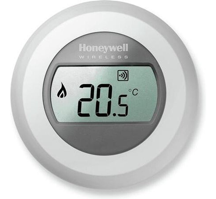 Honeywell Home Round draadloze aan/uit thermostaat met RF ontvanger - klassieke knop, betrouwbare relaisaansturing