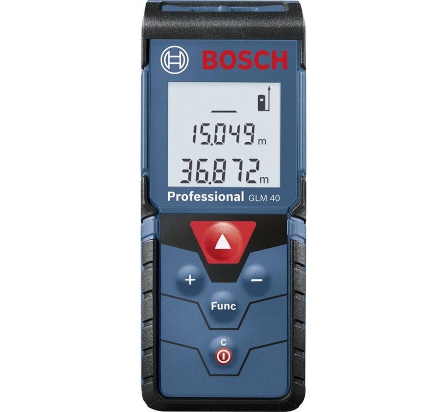 Bosch Professional GLM 40 laserafstandsmeter 40 m - IP54 - 10 geheugen - oppervlakte/volume - nauwkeurigheid tot 1,5 mm