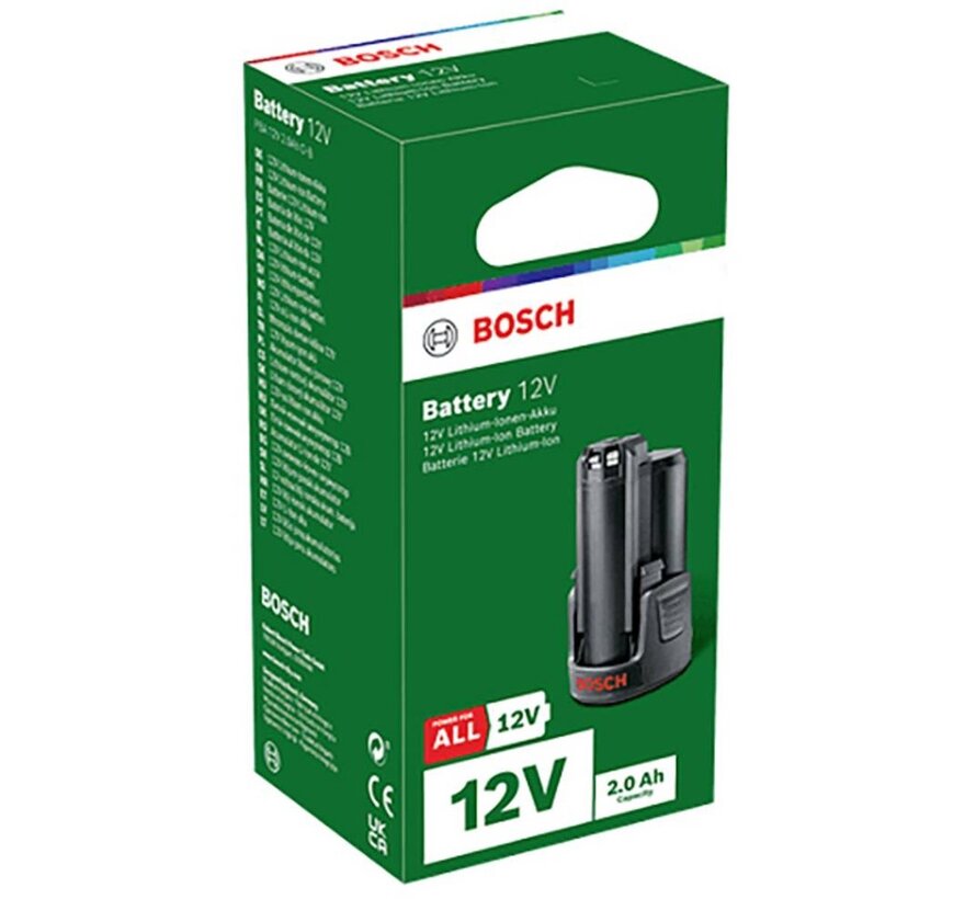 Bosch PBA 12V 2,0Ah accu - 1600A02N79 - 12V POWER FOR ALL - 86x47x48 mm - 0,186 kg