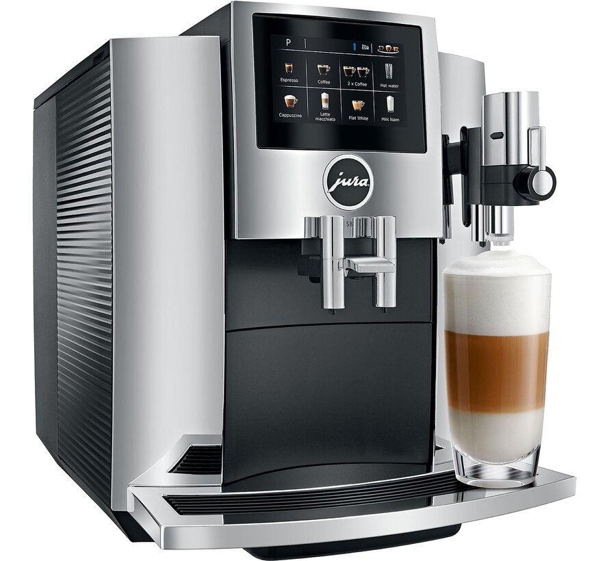 Refurbished Jura S8 Chroom (EA) - touchscreen - 1,9L watertank - 280g bonen - 15 bar - microschuim