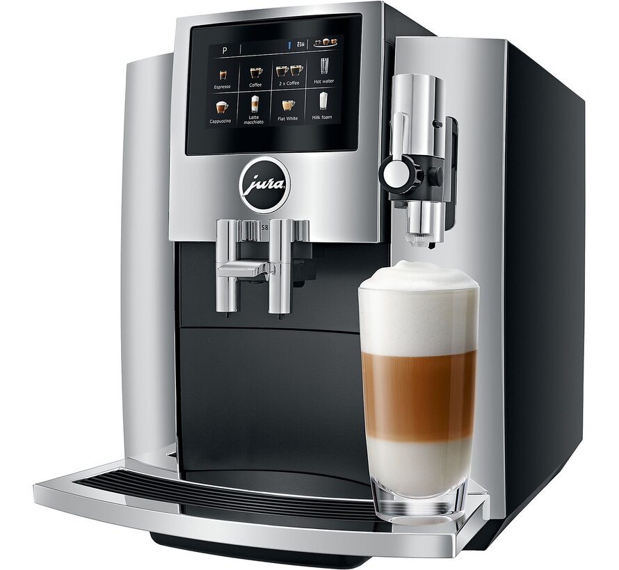 Refurbished Jura S8 Chroom (EA) - touchscreen - 1,9L watertank - 280g bonen - 15 bar - microschuim