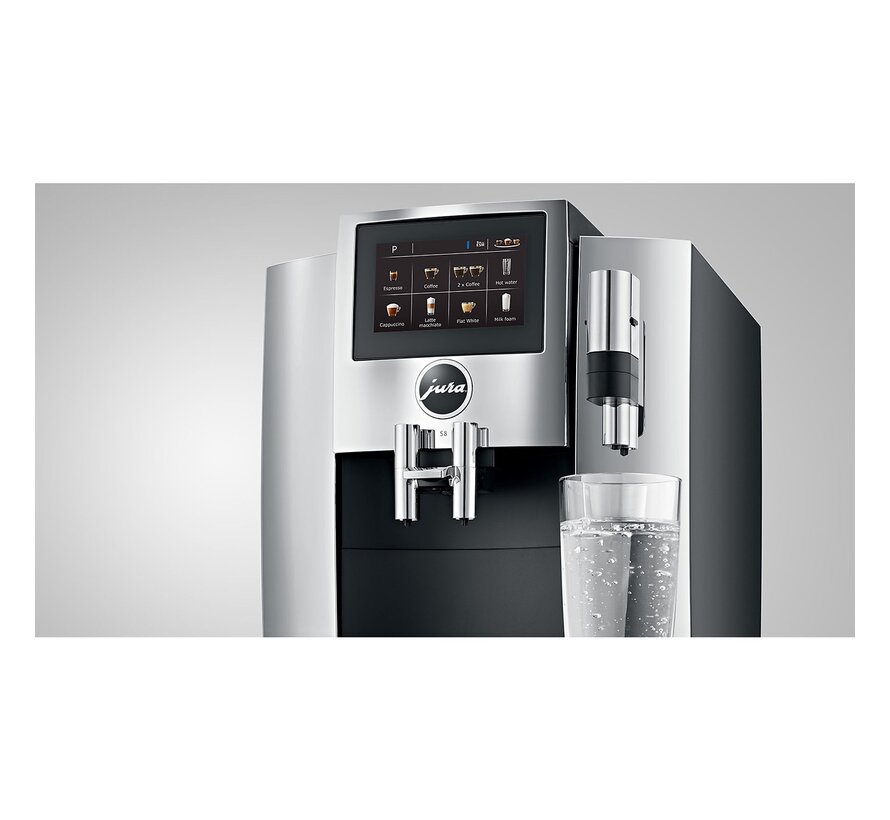 Refurbished Jura S8 Chroom (EA) - touchscreen - 1,9L watertank - 280g bonen - 15 bar - microschuim