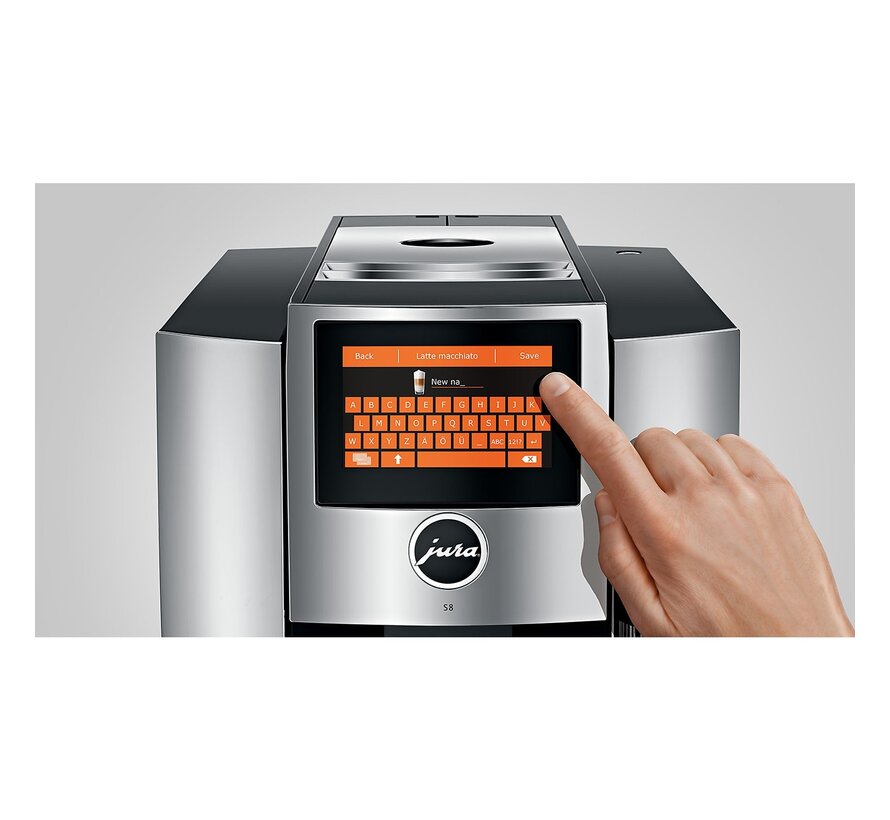 Refurbished Jura S8 Chroom (EA) - touchscreen - 1,9L watertank - 280g bonen - 15 bar - microschuim