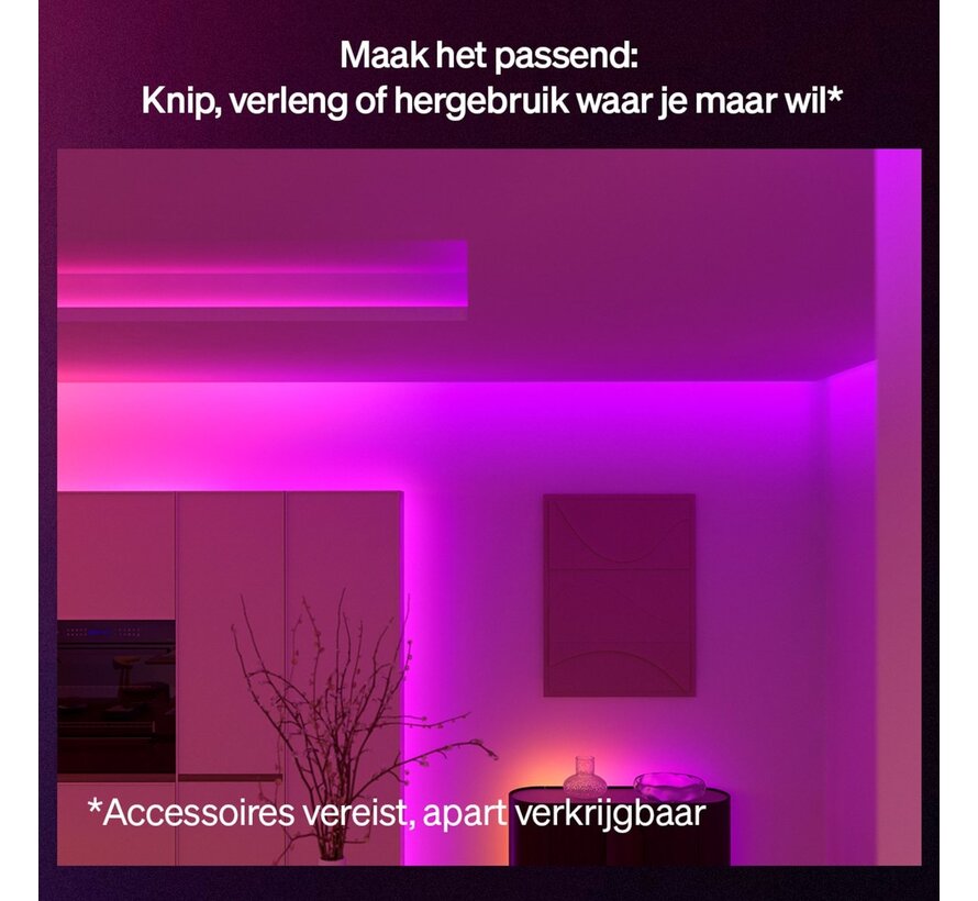 Philips Hue Flux ultraheldere lightstrip 3 m - 2900 lm - White and Color Ambiance - RGBW - knipbaar uitbreidbaar