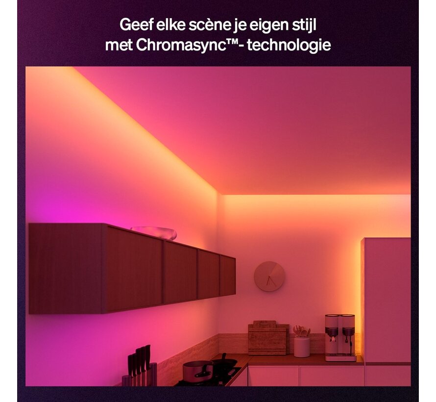 Philips Hue Flux ultraheldere lightstrip 3 m - 2900 lm - White and Color Ambiance - RGBW - knipbaar uitbreidbaar