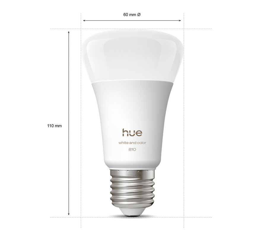 Philips Hue White and Color Ambiance A60 E27 3-pack - 810 lm - 1000-20000 K - Bluetooth Zigbee - dimbaar