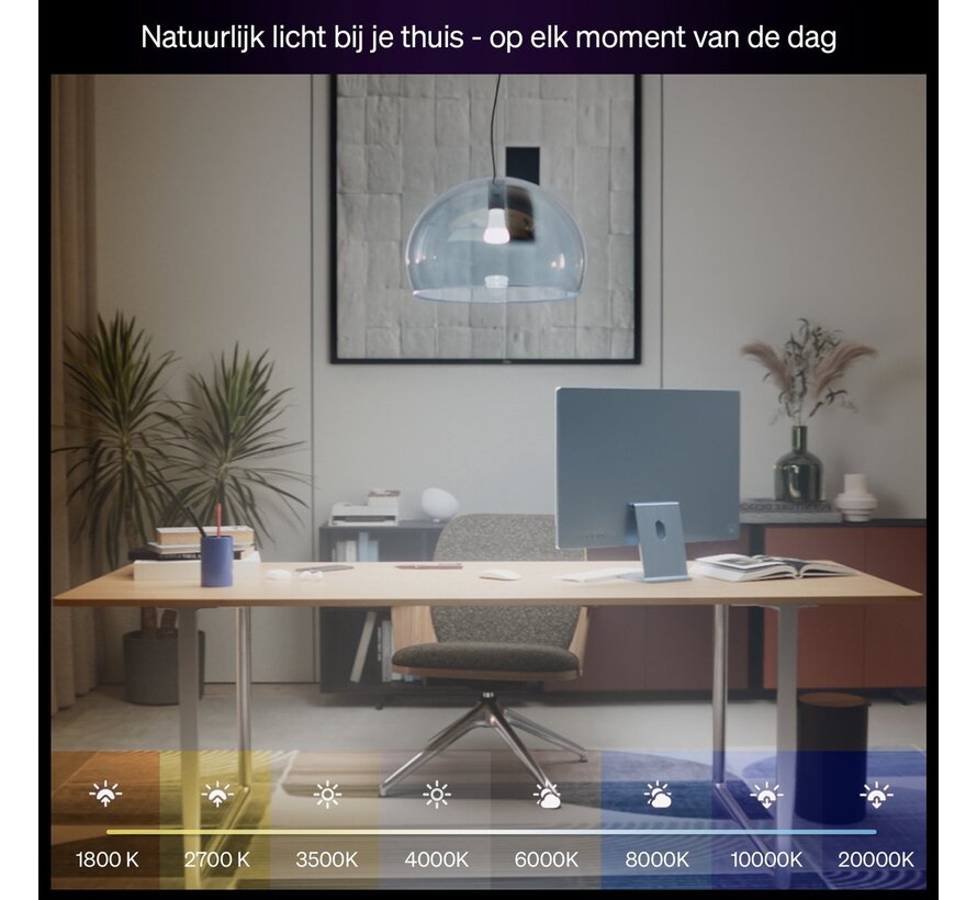 Philips Hue A67 E27 White and Color Ambiance 2-pack - 1100 lm - kleur en wit - Bluetooth Zigbee - extra fel
