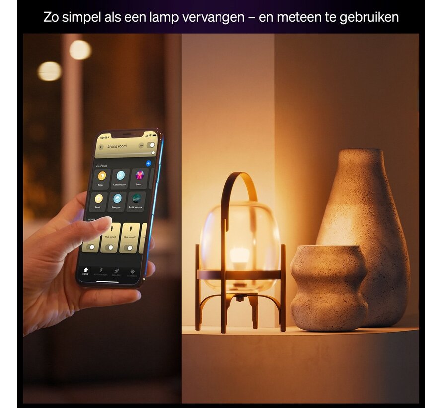 Philips Hue A67 E27 White and Color Ambiance 2-pack - 1100 lm - kleur en wit - Bluetooth Zigbee - extra fel
