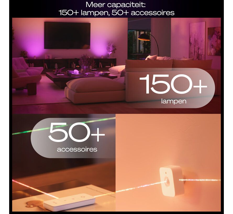 Philips Hue starterkit 2x E27 White and Color Ambiance + Dimmer Switch + Bridge Pro - 1100 lm - Zigbee Bluetooth