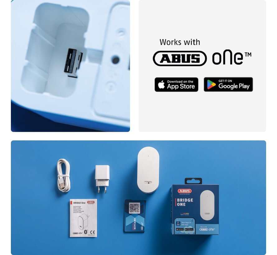 ABUS Bridge One wit CFW4100W - WiFi bridge - 2.4 en 5 GHz - 230V stopcontact - voor ABUS One producten op afstand