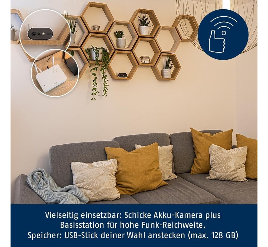 ABUS accucamera Pro met basisstation PPIC91000 - draadloze buitencamera - persoonsherkenning - intercom - app - basisstation meegeleverd