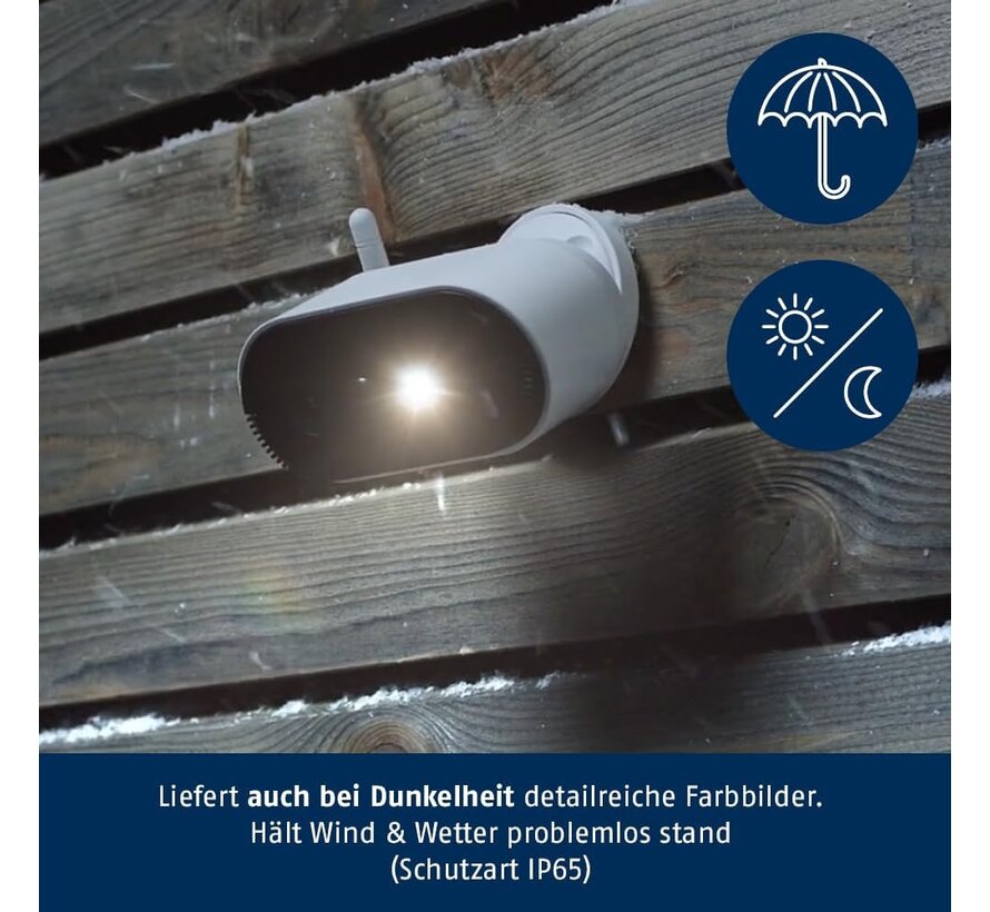 ABUS accucamera Pro met basisstation PPIC91000 - draadloze buitencamera - persoonsherkenning - intercom - app - basisstation meegeleverd