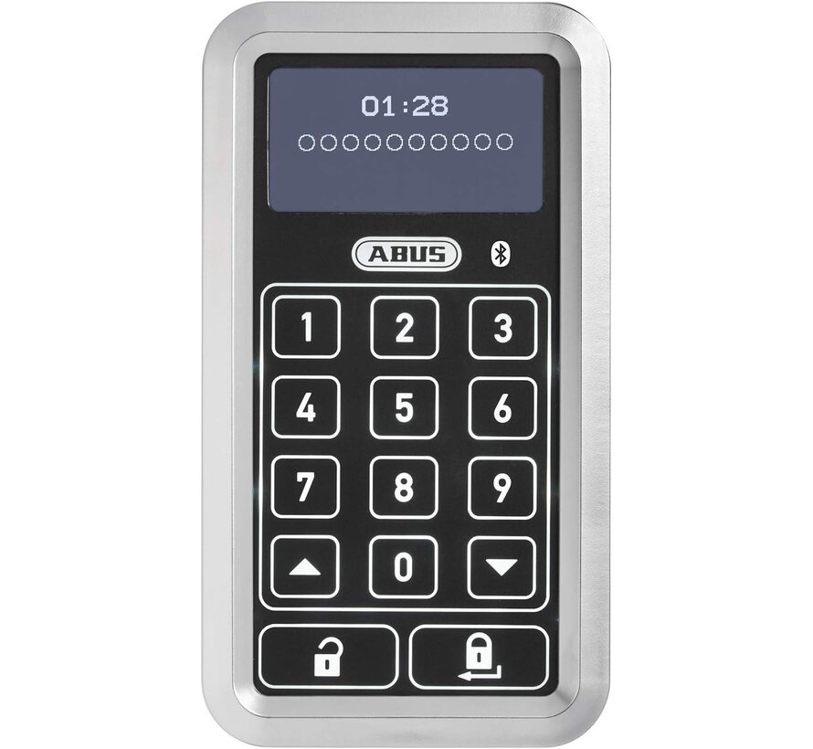 ABUS HomeTec Pro Bluetooth-toetsenbord CFT3100 S zilver - verlicht touchscreen - 4x AA - AES-128 - voor CFA3100 WINTECTO One LOXERIS One CYLOX One