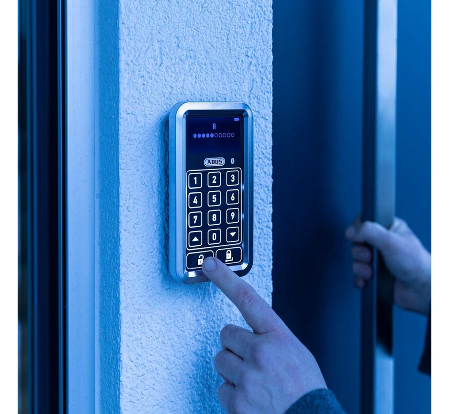 ABUS HomeTec Pro Bluetooth-toetsenbord CFT3100 S zilver - verlicht touchscreen - 4x AA - AES-128 - voor CFA3100 WINTECTO One LOXERIS One CYLOX One