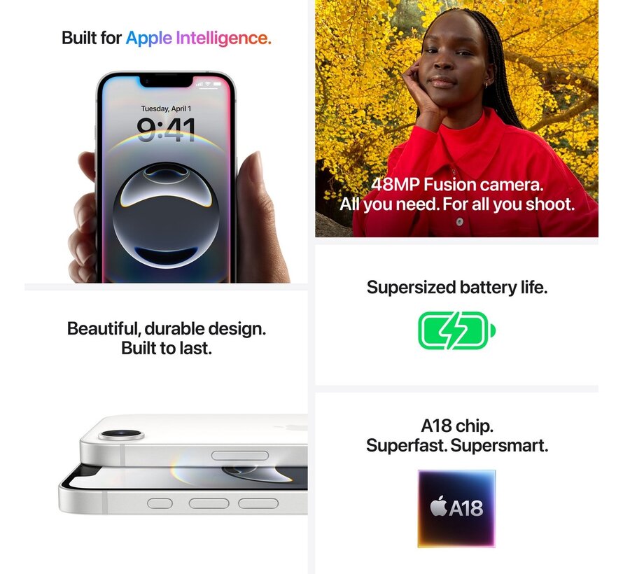 Apple iPhone 16e 128GB Zwart