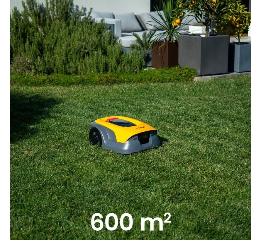 Stiga A 6V robotmaaier 600 m2 - kabelvrij - 18 cm maaibreedte - 2 Ah - 25.2 V - tot 10 zones - model 2R7114128/ST1