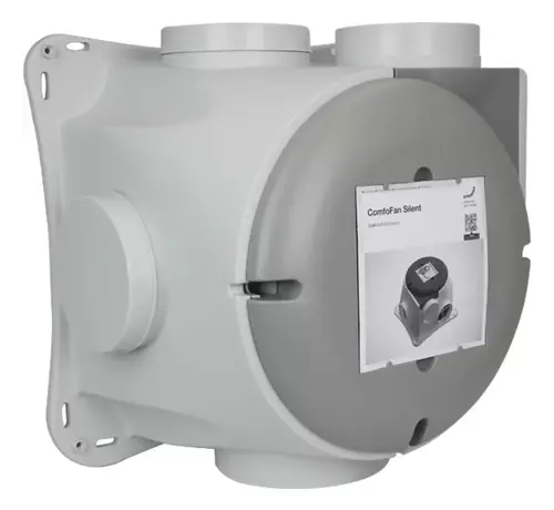 Zehnder ComfoFan Silent 460 m3/h randaarde stekker - 230V - 0-10V - interne vochtsensor - 4 aansluitingen - 160/125 mm