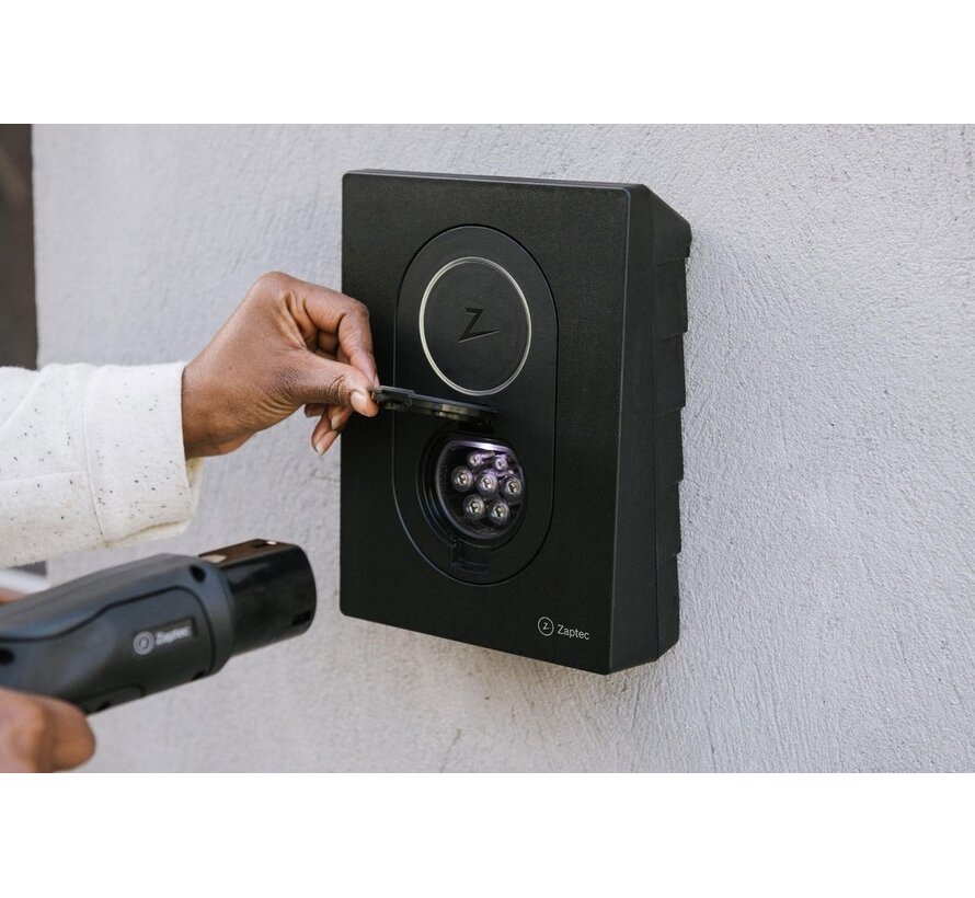 Zaptec Go Asphalt Black laadpaal 22 kW Type 2 3-fase - WiFi 4G LTE-M - IP54 - 242x180x75 mm - 1,3 kg
