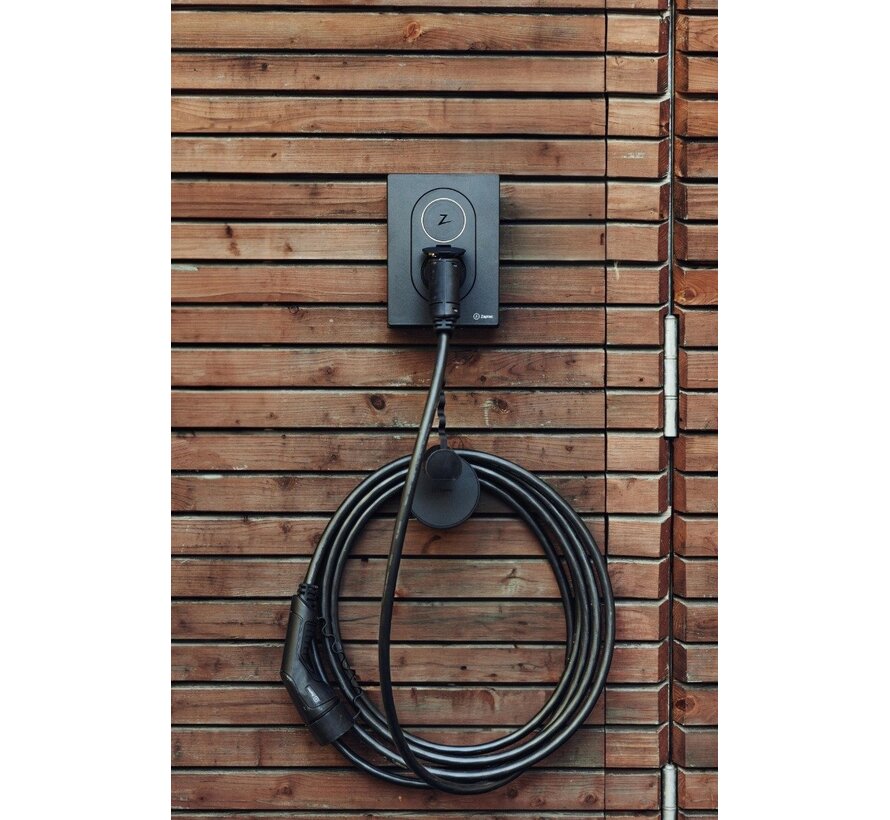 Zaptec Go Asphalt Black laadpaal 22 kW Type 2 3-fase - WiFi 4G LTE-M - IP54 - 242x180x75 mm - 1,3 kg