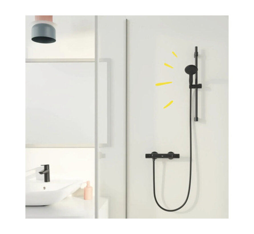 GROHE Vitalio Start 110 handdouche 2 straalsoorten zwart - 110 mm - Rain en Intense - waterbesparend - QuickFix