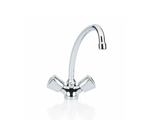 Itho Daalderop LD mengkraan staand model lage druk - tweegreeps - verchroomd messing - aanrechtmontage - MPN 03-00095