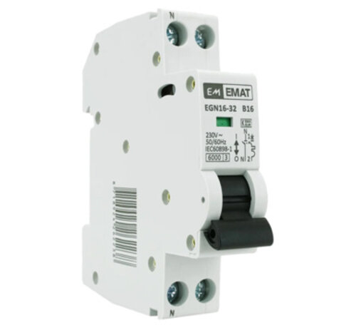 Emat Installatieautomaat 1P + N 16A B-karakteristiek