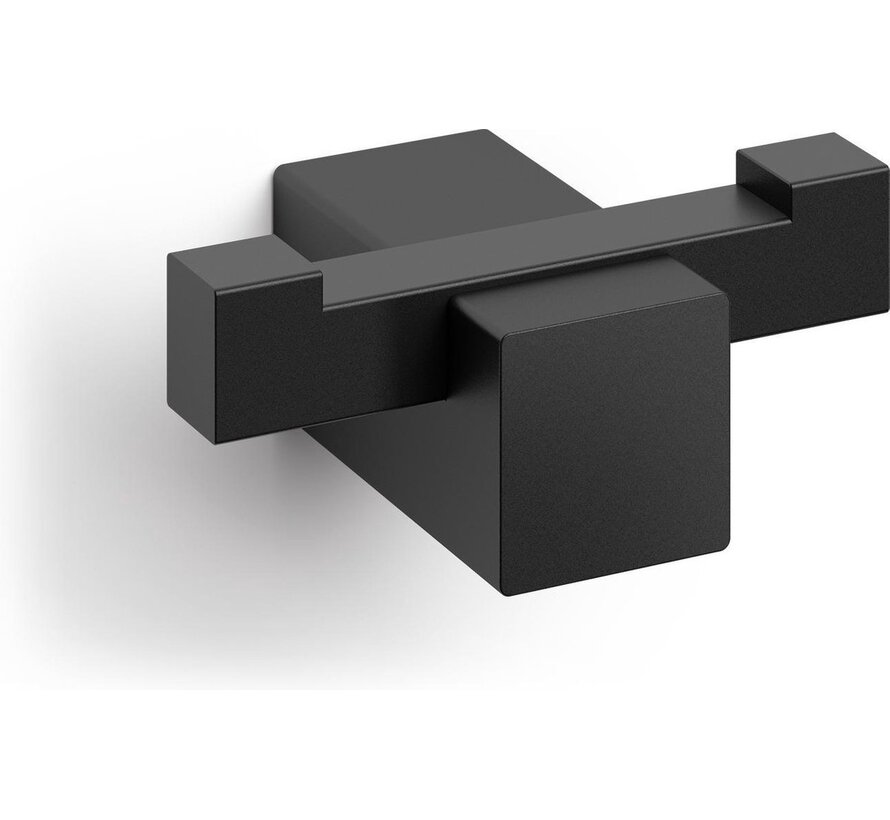 ZACK Carvo Dubbele Handdoekhaak 6,5x4,5x2,6cm zwart